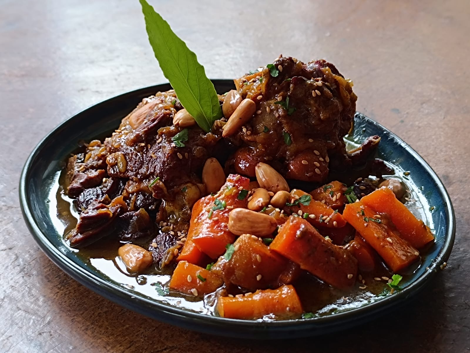 Moroccan tagine prepared with seasonal vegetables
